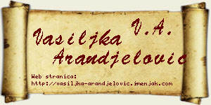 Vasiljka Aranđelović vizit kartica